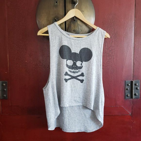 Mickey Mouse Skull Muscle Workout Tank Top - Picture 1 of 5